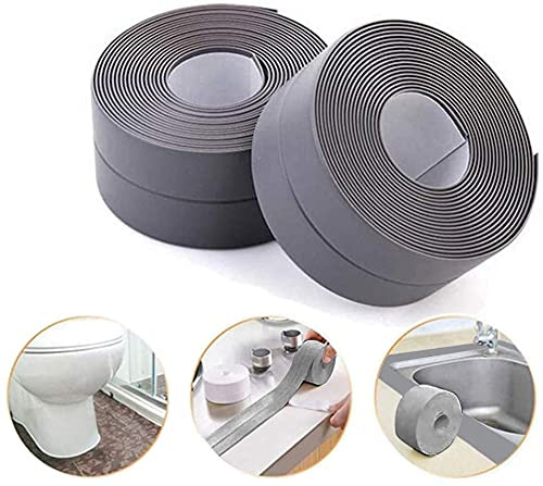 Dichtungsband Dichtungsband selbstklebend schimmelfest Wasserdicht PE Dichtband für Bad Küche WC Wand Eckgrau (2Pack)