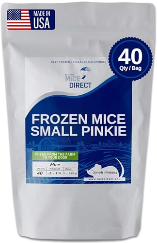 MiceDirect Frozen Mice Small Pinkie Feeders Snake Food for Corns Ball Pythons Lizards (.5-1 in) (40 Count)