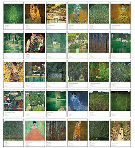 Beautiful Art Postales Set de 30 tarjetas postales Gustav Klimt paquete variado de pintura famosa paisaje, 4 x 6 pulgadas