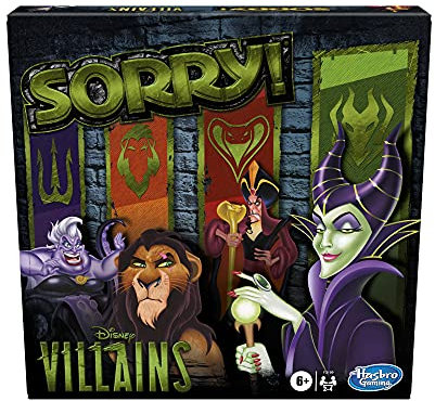 Hasbro Gaming Entschuldigung! Brettspiel: Disney Villains Edition Kinderspiel, Familienspiele ab 6 Jahren (Amazon Exclusive), Grün
