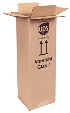 smiley pack Flaschenversandkarton 1 Flasche Weinkarton inkl. Einlage Wein Sekt PTZ DHL zertifiziert UPS 1er Flaschenkarton Weinversandkarton Hermes DPD Systema Cargo (100)