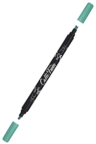 ONLINE Calli.Twin Pen mit Double-Tip Türkis, Doppelkontur- und Kalligraphie-Spitze, Handlettering Brush-Pens, bunte Bullet-Journal Stifte für Kalligrafie, Aquarell