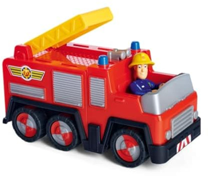Simba- Sam il pompiere camion Jupiter, 109252505038, +3 anni, 17 cm, con personaggio articolato di Sam, multicolore