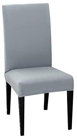 WERWER 1/2 / 4/100 + PC Solide Farbstuhl Spandex Stretch Elastic Slipcovers Stuhlabdeckungen für Esszimmer Hotel Kitchen Bankett Hochzeit Stuhlhusse (Color : Smoke Gray, Specification : 4Pcs)