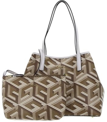 GUESS Women Vikky Large Tote Bag, Taupe-Logo