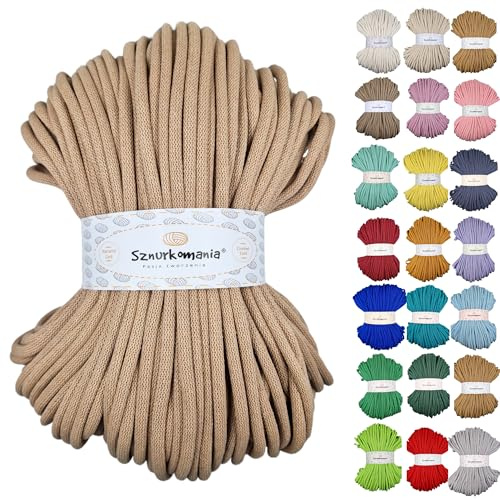 Cordoncino di cotone 9 mm, 100 m, diversi colori, filato di cotone, filo di cotone intrecciato da 9 mm con nucleo, cordoncino macramè, cordoncino per uncinetto, cordoncino da 9 mm,
