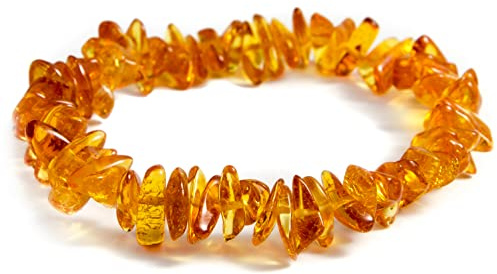 Generisch Bracelet unisex pour adultes en ambre de la Baltique, bijou fabriqué à la main, taille du poignet de 15 à 19 cm, Medium, Pierre précieuse, Ambre