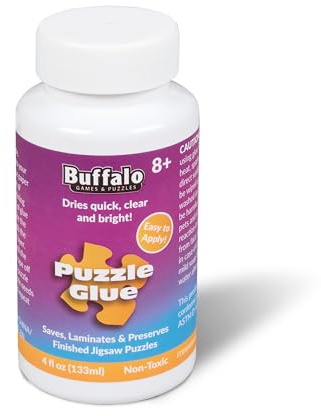Buffalo Games - Jigsaw Puzzle Glue - Adhesive Paste for Jigsaw Puzzles - Applicator Cap - Saver for Finished Puzzles of Any Size
