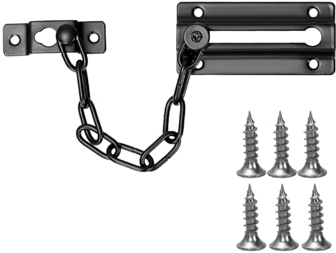 Aruicheng Door Chain Lock Anti-Theft Door Security Chain Lock Door Lock with 6 Screws Thicker Front Door Safety Chains Door Latch for Home Apartment Bedroom Hotel