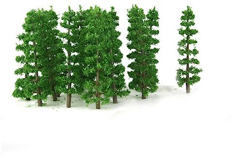 Cabilock 20stücke Modell-Tannenbaum Aus Kunststoff Grün Für Modelleisenbahn Landschaftsmodell Deko-Tannenbaum Tannenbaum-Modell