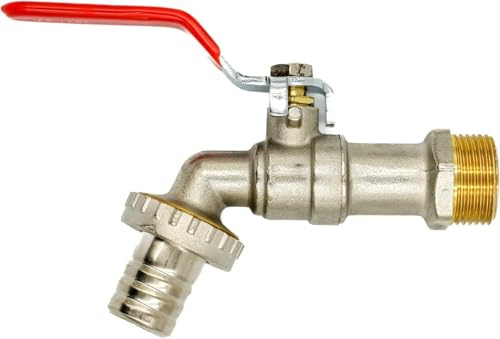 KNM Trade Kugelhahn 1 Frostsicher Messing PTFE Dichtung, Wetterfest | Messing, Korrosionsbeständig, DIY-Installation, Trinkwassersicher, 90°C max, 10 bar max, Innen- und Außenbereich