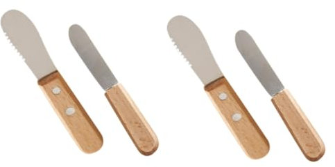 TOPBATHY 2 Ensembles spatule à beurre en bois accessoire de maison spatule à beurre ménagère Confiture fromage blanc aux fruits écarteur de fromage manche en bois épandeur de beurre crème