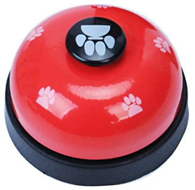 Campanello per Addestramento Cani e Gatti con Base in Gomma Antiscivolo - Anello Trasparente per Porta Animali Domestici Rosso