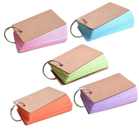 Tofficu Bunte Karteikarten Mit Ring Teiliges Aus Leeren Notizkarten Für Schule Büro Und Reisen Praktische Und Leichte Memo-pads