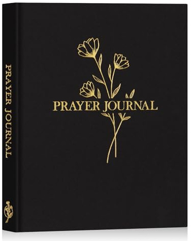 Lanpn Bibelns bön dagbok för kvinnor män, 68 veckor linne bibelstudie journal kristen bön anteckningsbok planerare med skriftvers, andakt dagbok religiös kristen tro gåvor kvinnor, svart