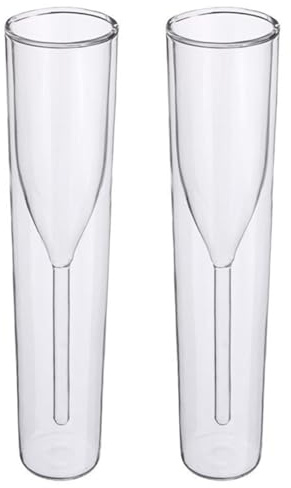 2 calici da champagne in vetro a doppia parete per cocktail, matrimoni, feste, club, bicchieri creativi per compleanni