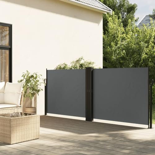 Buzaza Seitenmarkise Ausziehbar Sichtschutz Garten Sichtschutz Ausziehbar Balkon Seitenmarkise Anthrazit 140x1000 cm