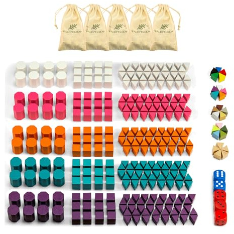 Waldfelsen® 5 Sätze mit Spielfiguren - 200 Infanterie, 60 Kavallerie und 40 Artillerie passend für das Brettspiel Risiko (Farben: Weiß, Pink, Orange, Türkis & Lila)