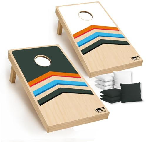 Cornhole Officiel en Bois – 90×60 cm – Plateaux Premium + 8 Sacs – Set Complet avec Housse de Transport – Jeu Extérieur Adulte pour Jardin, Plage, Camping – Original Corner
