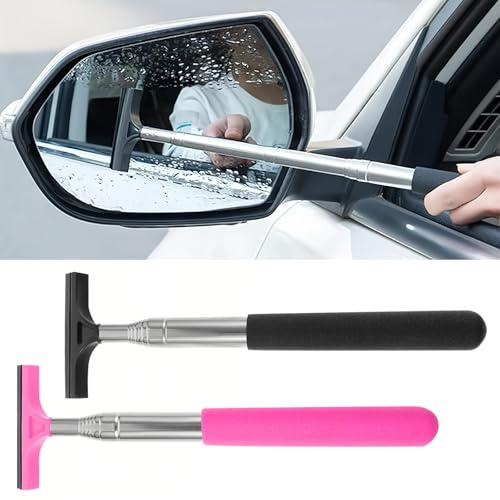 Raclette de Rétroviseur Latéral 2 pcs Raclette pour Vitre de Voiture Rétractable Essuie-Glace de Rétroviseur de Voiture, pour Le Nettoyage de Pare - Brise de Rétroviseur de Voitures