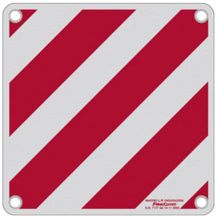 EffeDecor Cartello Segnaletico Carico Sporgente Omologato 50x50 cm in Alluminio Pannello Retroriflettente con Fori e Angoli Arrotondati Rosso e Bianco (1)