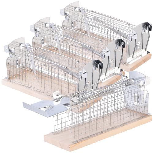 Exbuster Mausefalle Lebend: 4er-Set Tierfreundliche Lebendfalle für Mäuse, für Innen und Außen (Tierfreundliche Mausefallen, Falle zum fangen von Mäusen, Küche)
