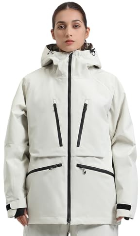GSOU SNOW Veste de Ski et Snowboard Baggy pour Homme Femme - Ample Oversize Multi-poches Imperméable Coupe-vent Respirant Chaud à Capuche