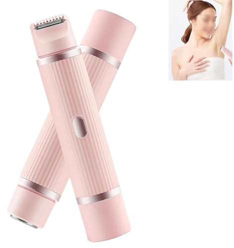 cdpdmai Rasoio Elettrico Donna,Rifinitore di Precisione,Rasoio Intimo Donna,Epilatore Viso Donna,Rasoio da Donna, 2 in 1 Rasoio depilazione Intima, per Zona Bikini, ascelle, Gambe(Color:Pink)