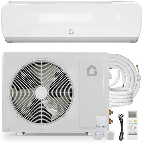 19 SEER2 Ultra-Quiet Mini Split AC | 9000 BTU 3-in-1 Cooling/Heating/Dehumidifier | 115V Inverter Heat Pump | 42dB Whisper Operation | 10ft Line Set | White Modern Design
