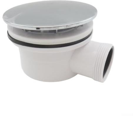 ReachMall 115Mm Anti-Smell Waste Trap, ABS Shower Drain With Side Outlet, Replacement Shower Tray Drain Cover White For Bathroom Floor