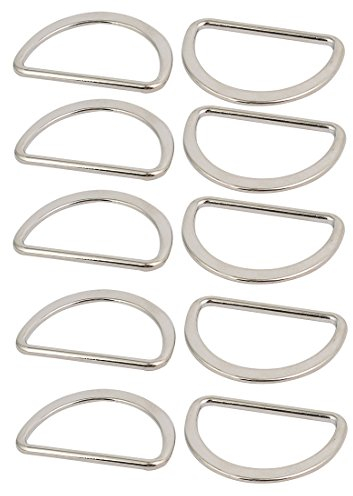 sourcing map 10 Stück Legierung flach typisierte D geschweißte Ring Silberton 40mm DE de