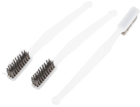 Aexit 18 cm lang Reinigungswerkzeuge Griff Kunststoff weiß Draht Edelstahl Bürste Schrubber & Bürsten reinigt 3 PC