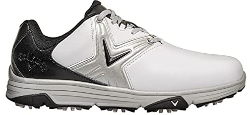 Callaway Chev Comfort 2020 Zapato de golf impermeable sin clavos Hombre, Blanco/Negro, 42.5 EU