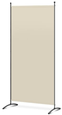 Angel Living Paravent 1 Panneaux Diviseurs de Chambre Séparateur de Panneaux Indépendant Paroi de Séparation Murale Séparation Visuelle pour Bureaux, Chambre à Coucher (Beige, 81 x 180 cm)