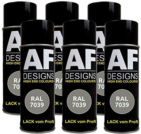 Alex Flittner Designs 6x RAL Lackspray Autolack Buntlack Spraydose RAL7039 QUARZGRAU glänzend