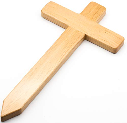 Edles kleines Holzkreuz aus EU Erle fürs Grab, Grabkreuz, als Grabstein Ersatz für den Friedhof, als Grabschmuck und Grabdekoration, für Hund, Katze und Tier als Kreuz