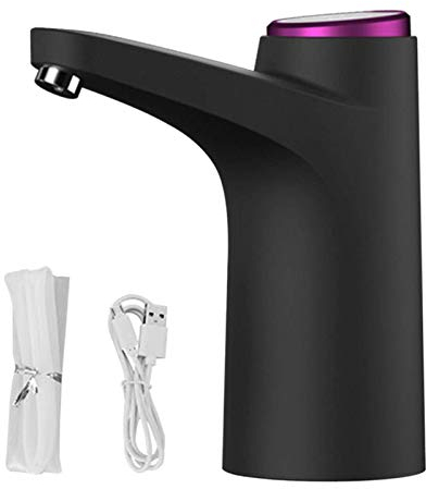 Electric Water Dispenser Pump,Water Bottle Pump Drinking Water Pump, USB Charging Bottled Water Pump, Automatic Water Pump, for Universal Bottle, Portable Water Dispenser for Indoor Outdoor (Black)