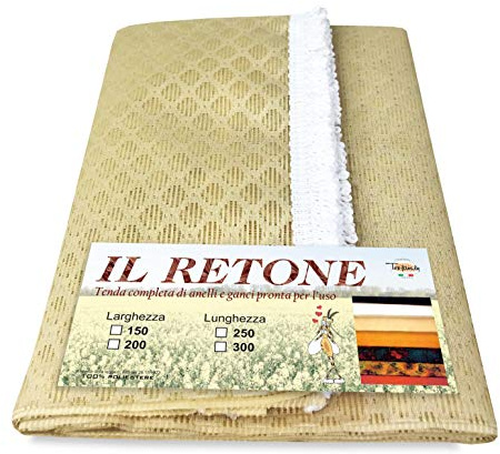 Tex family Tenda Rete ZANZARIERA da Esterno Giardino Balcone ROMBO Unito qualità Extra in Due Misure (Beige, Cm. 150x250)