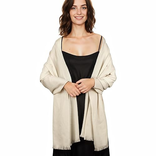 SWAT PANY Schal Beige Damen Winter Schals Tücher für Damen Pashmina Winterschal Stola Damen für Festlich Abendkleid