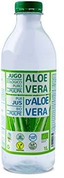 Green Frog - Boisson Pure Aloe Vera avec Pulpe (99,8%) - 1 Litre - Certificat Bio Européen - 100% Biologique - Sans Aloïnes ni Sucres - Riche en Vitamines et Acides Aminés