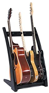 Ruach GR3 Curve 3-fach Gitarrenständer für Gitarren und Koffer, Schwarz