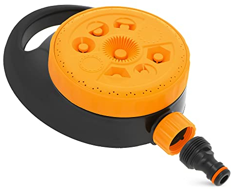 Irrigatore da giardino con irrigatore regolabile statico portatile con base 8 funzioni di spruzzo, diversi spruzzi, irrigatore circolare, irrigazione