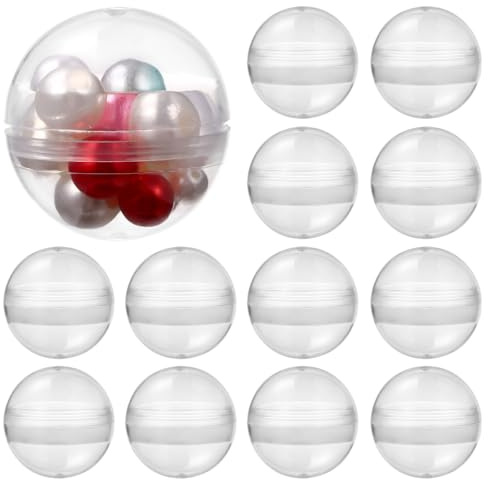 DECHOUS 100 Pièces Boule en Plastique A Remplir Mini Boule Plastique Transparente À Remplir 1.2/ 3.2 cm De Noel Transparente Sphere pour Distributeur De Bonbons Gumball Machines