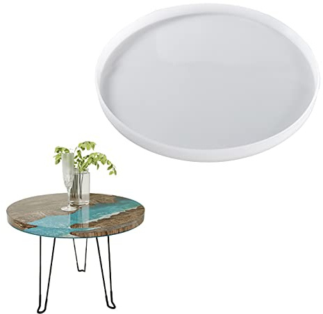 IGTOPS Redonda Molde de 50 cm Mesa de Resina Epoxi, Molde Mesa Epoxi de Resina de Silicona, Forma Mesa de río de Bandeja para Bricolaje, Resina epoxi decoración Moldes de Fundición