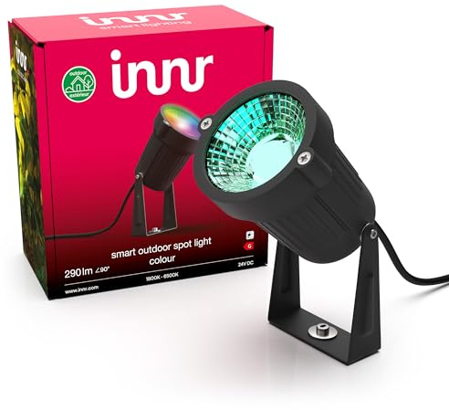 innr Smart Gartenstrahler Erweiterung, White & Color, LED Strahler, Spotlicht außen, IP67 wasserdicht, 1-Pack (OSL 132 C Basisset benötigt)