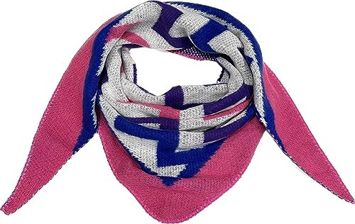 J26 XL Dreiecksschal Winter Unisex Dreieck Schal Welle Wolle Fashion Stola Tuch gestrickt Strickschal (Pink)