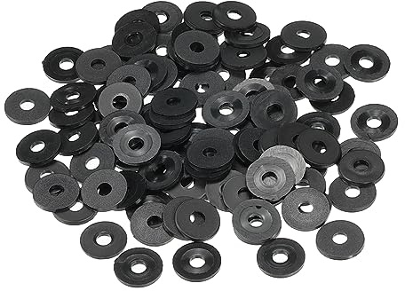 PATIKIL M3 Arandela Plana de Nylon, 100Pcs Arandela Plana de Plástico Redondo Juntas Toricas Sellado Espaciador para Tubería Manguera Sujetador Perno, 3x10x1mm (ID*OD*Gorsor), Negro