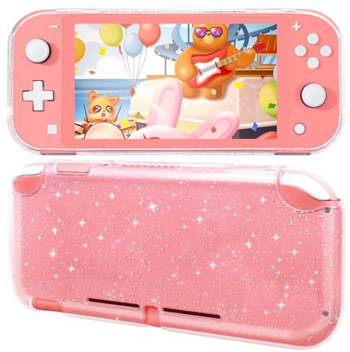 Coque Switch Lite, Protection pour Nintendo Switch Lite Jeux Housse de Protection Etui TPU Slim Skins Accessoires Switch Lite pour Filles Garçons Adultes - Paillettes Cristal