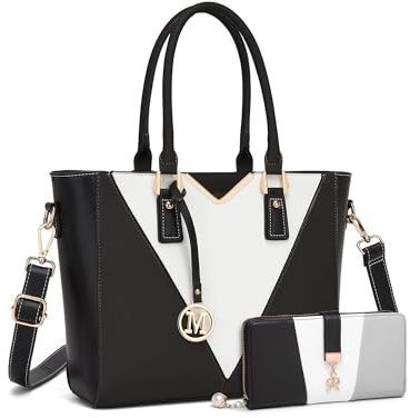 Miss Lulu Damen Handtasche Mittelgroß PU Leder Tasche Schultertasche Tote Shopper mit Umhängetasche, Elegant Größe für Arbeit Reisen Business
