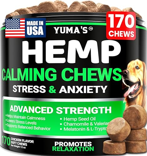 YUMA'S Hemp Calming Chews for Dogs - 170 Chews - Advanced Dog Calming Chews